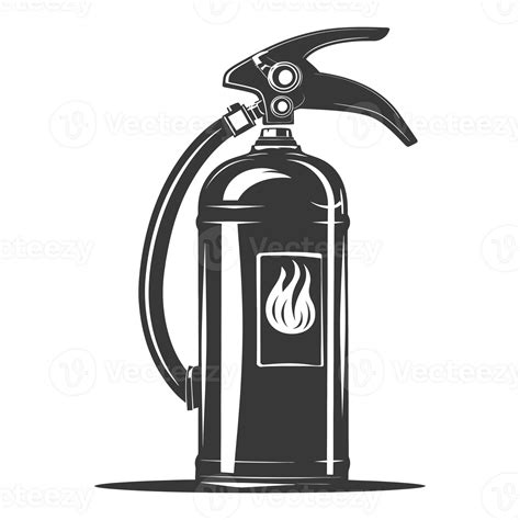 Ai Generated Silhouette Fire Extinguisher Black Color Only 40719775 Png