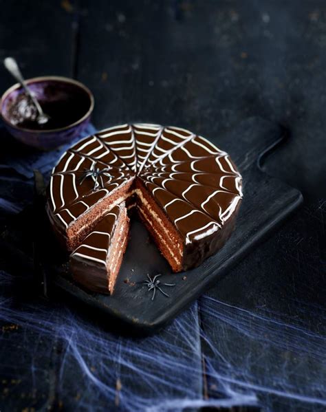 Chocolate Halloween Spider Web Cake In The Playroom