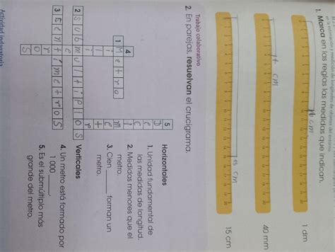 En Parejas Resuelvan El Crucigrama Unidad Fundamental De Las Medidas