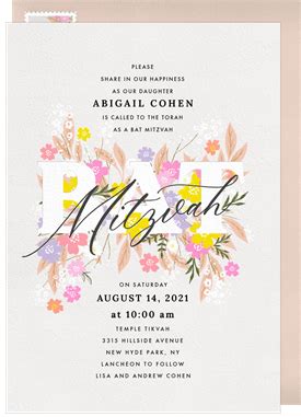 Bat Mitzvah Invitations Greenvelope.com