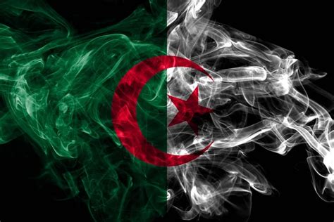 National Flag Libya Made Colored Smoke Isolated Black Background