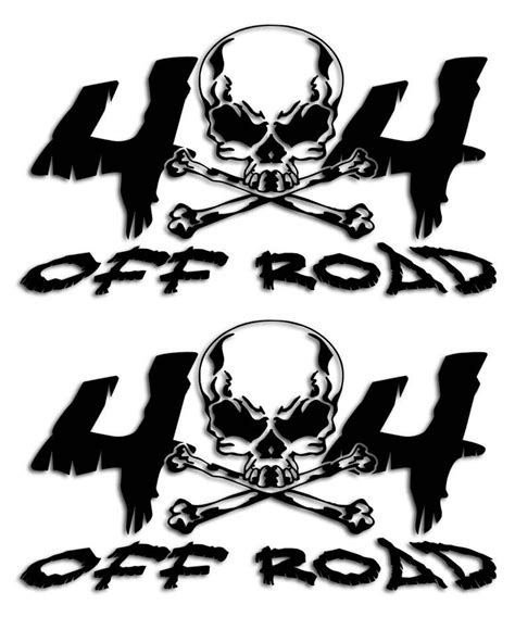 4x4 Skull Head Sticker Set - Aftershock Decals