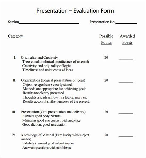 Presentation Feedback Form Template Peterainsworth