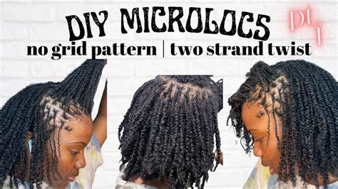 How To Diy Microlocs Installation Two Strand Twist Starter Locs No Grid Pattern You