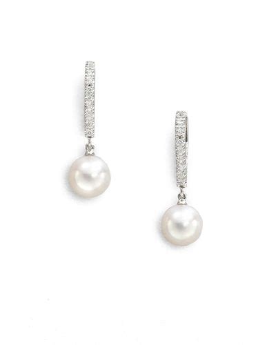 White Mikimoto Earrings and ear cuffs for Women | Lyst