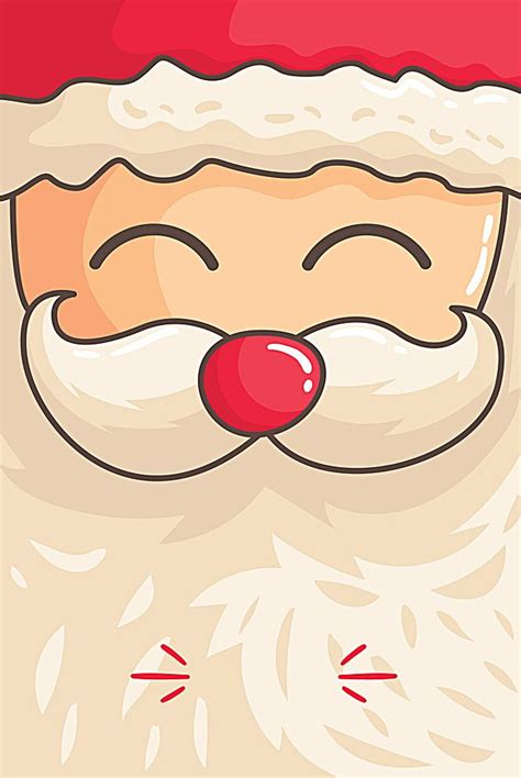 A Santa Claus Face With A Red Nose