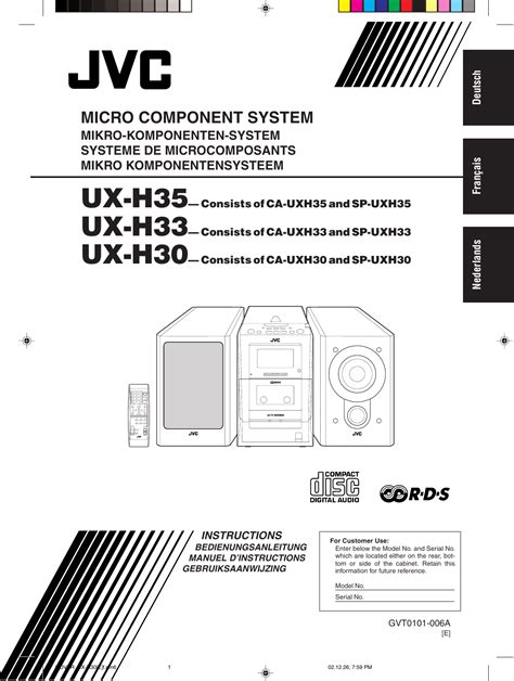 Jvc Ux H30 H35ux H33ux H30 E User Manual H30 H33 H35 Gvt0101 006a