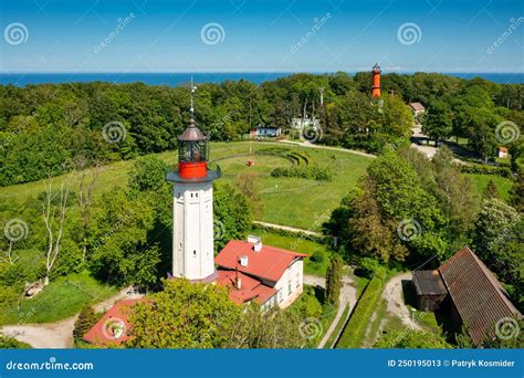 Lighthouse In Rozewie By The Baltic Sea Poland Stock Image Image Of