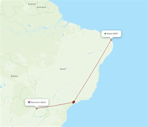 All Flight Routes From Natal To Asuncion NAT To ASU Flight Routes