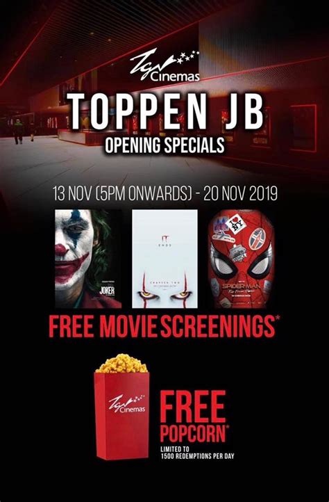 TGV Cinemas Toppen Johor Bahru Confirms Grand Opening On 13th November (With Free Movie Tickets ...