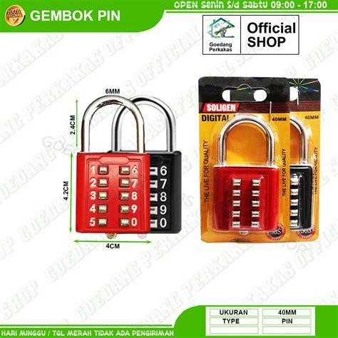 Gembok Pin Nomor Angka Digital Mini 30MM 40MM Soligen Gembok Koper