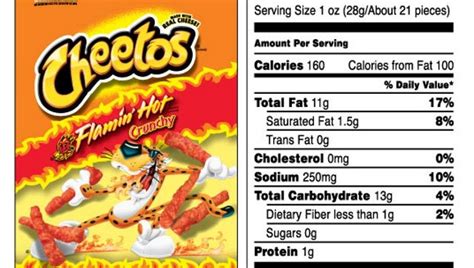 flamin hot cheetos nutrition label - schicklerlitner