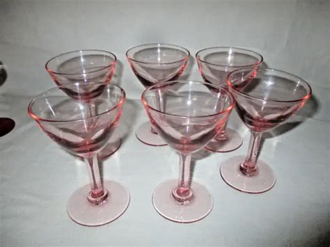 Verres Anciens A Porto Ou Vin Cuit Vintage Verre Rose Eur