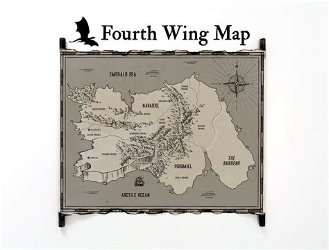 The Fourth Wing Map on Handmade Scroll, World of Empyrean Map, Navarre ...