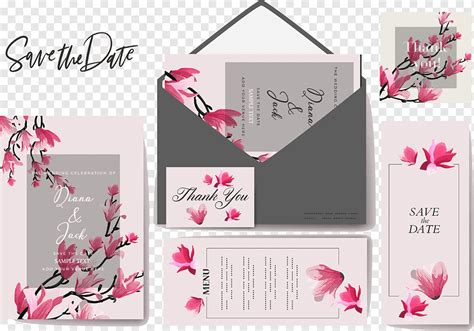 Wedding Invitation Card Blooming Sakura Png PNGWing