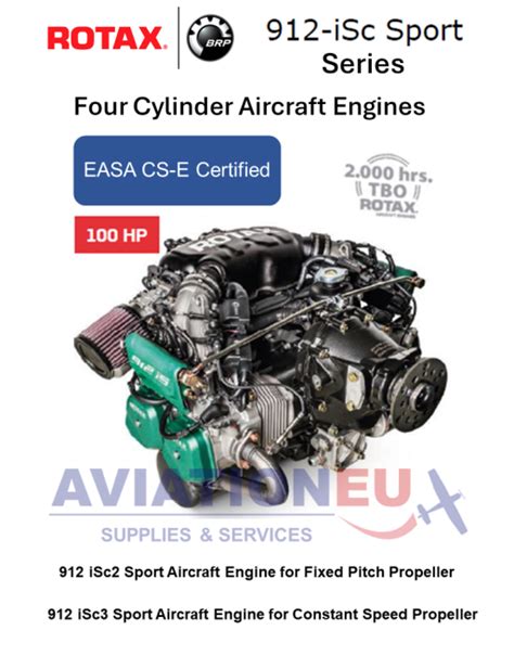 BRP ROTAX 912 ISc Sport Series EASA CS E Certified Four Cylinder