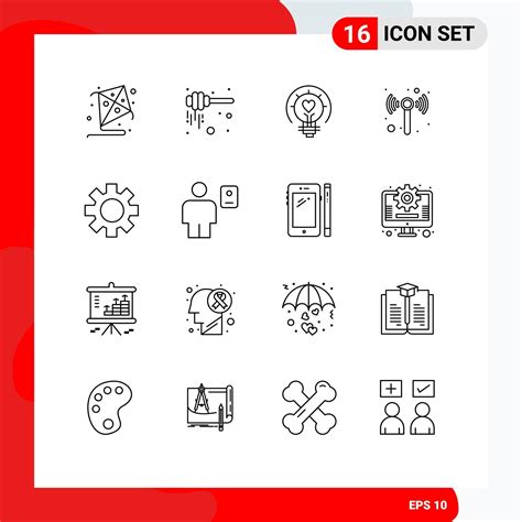 Set Of 16 Vector Outlines On Grid For Logistic Setting Valentine