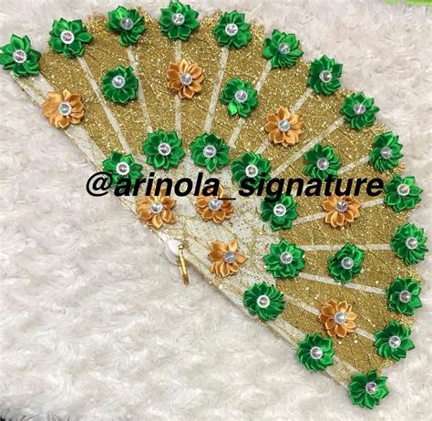 Handfans Aso Oke Veil On Instagram Custom Made Gold And Green