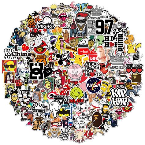 pcs cool vinyl variety stickers pack  laptop guitar travel