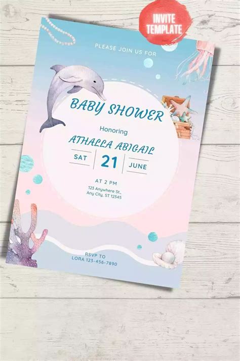 12 Wonderful Dolphin Themed Baby Shower Free Printable