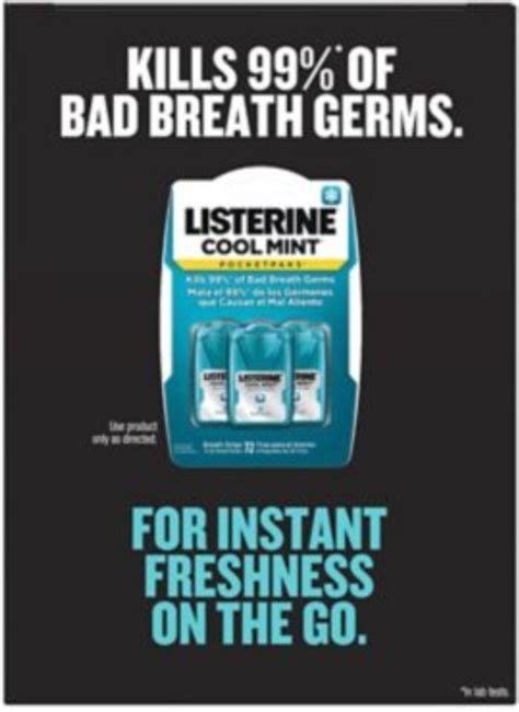 Listerine Pocketpaks Breath Strips On The Go Cool Mint Pk X