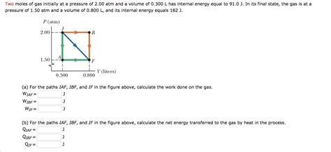 Solved Two Moles Of Gas Initially At A Pressure Of 2 00 Atm Chegg