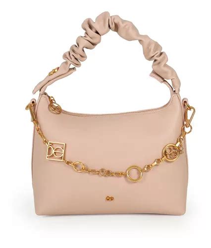 Bolsa Satchel Para Mujer Cloe Grande Detalle Cadena Color Nude Meses Sin Intereses