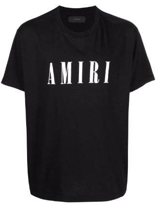 AMIRI Logo Print Short Sleeved T Shirt Black FARFETCH