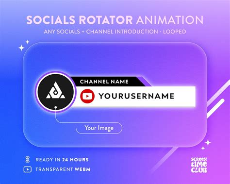 Custom Social Media Rotator Looped Animation For Twitch Kick Etsy