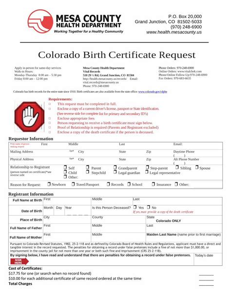 (PDF) Colorado Birth Certificate Request - Mesa County, …health ...