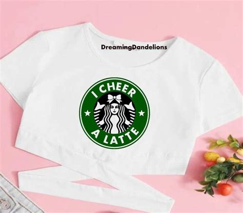 I Cheer A Latte Cheer Team T Cheer Shirt Latte Crop Etsy