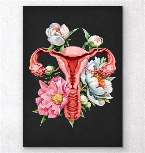 Floral Uterus Anatomy Art Print Codex Anatomicus Images Pop Art