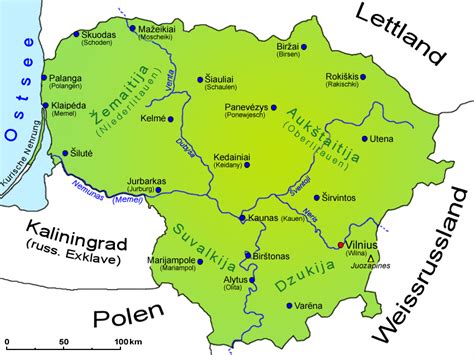 litauen karta europa Lithuania map political countries cities ...