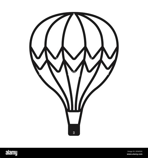 Hot air balloon or balloon flight line art icon for apps and website ...