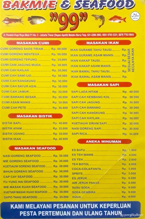 Selalu Diperbarui Menu Rumah Makan Seafood Duren Sawit