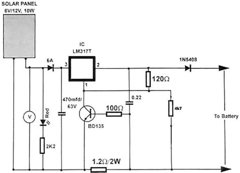 12v Battery Charger Circuit From Solar Panel - Circuit Diagram