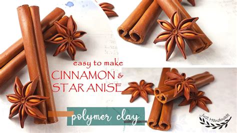 JustHandmade Easy To Make Polymer Clay CINNAMON STAR ANISE