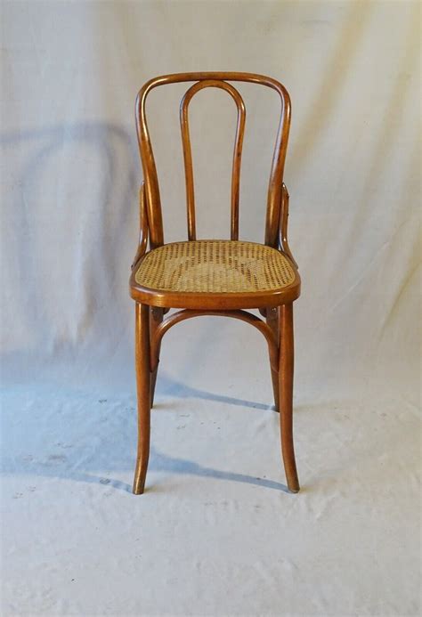 Chaise Bistrot Fischel N113 cannée 1930 Vintage Naturel Bois Vendu