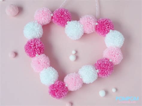 Pompom Heart Wall Hanging Nursery Name Sign For Girl Etsy