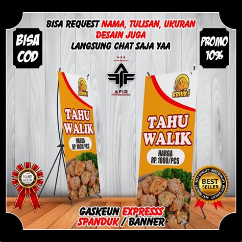 Jual Spanduk Tahu Walik Banner Jualan Tahu Walik Backdrop Berdiri Tahu