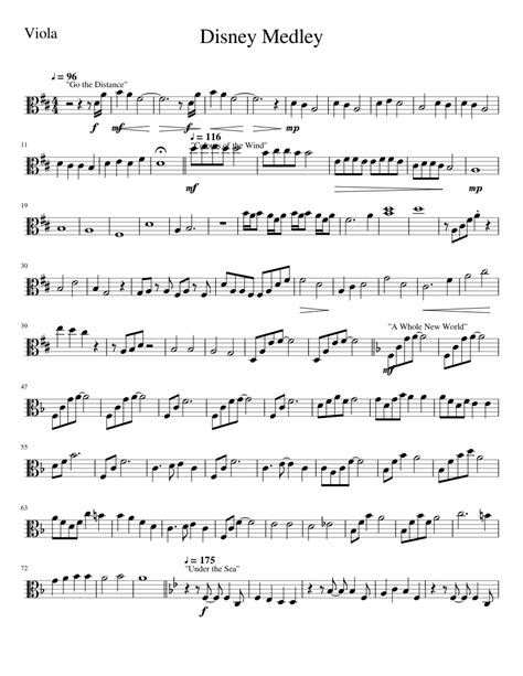 Disney Medley Viola Sheet Music For Viola Download Free In Pdf Or Midi