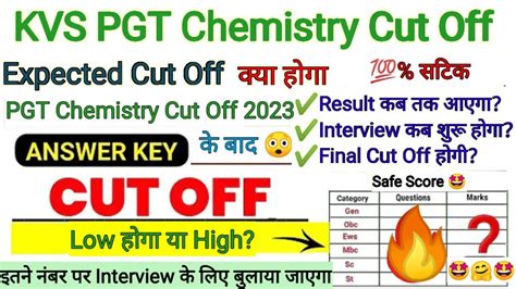 Kvs Pgt Chemistry Cut Off 2023 Kvs 2023 Pgt Chemistry Cut Off Kvs