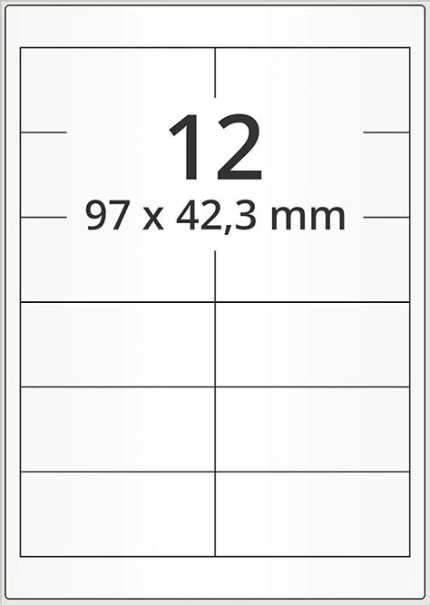 Labelident Laser Etiketten Auf DIN A4 Bogen 97 X 42 Mm 6000