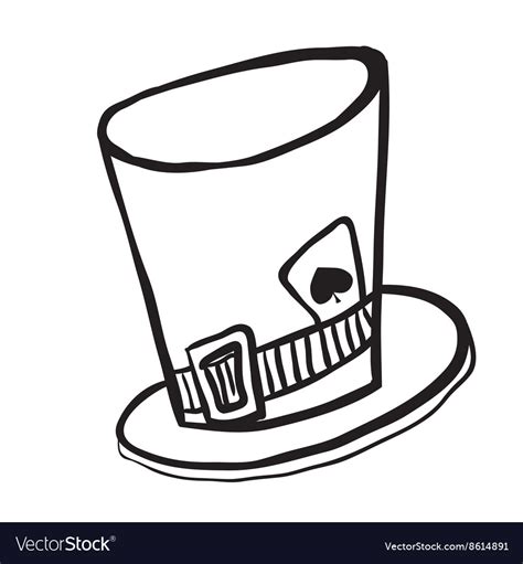 Simple Black And White Mad Hatters Hat Royalty Free Vector