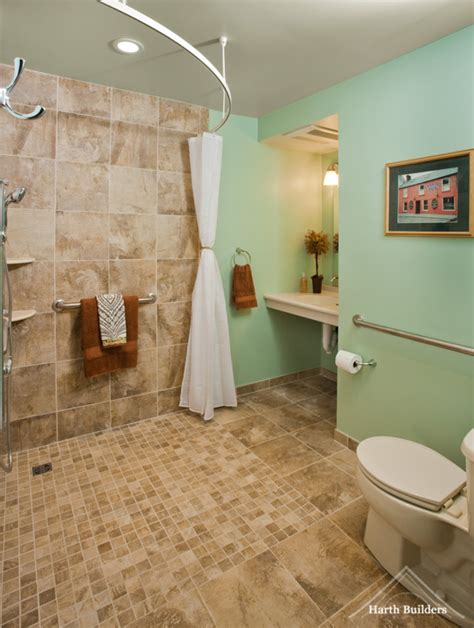 Wheelchair Accessible Bathroom by Harth Builders