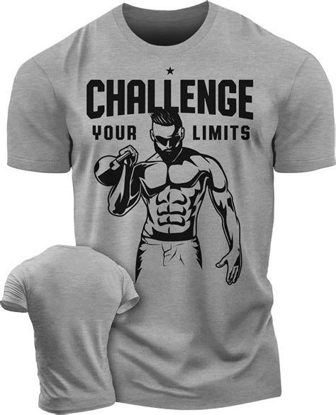 Gymish Challenge Your Limits Kettlebell Gym Motivation Workout Shirts