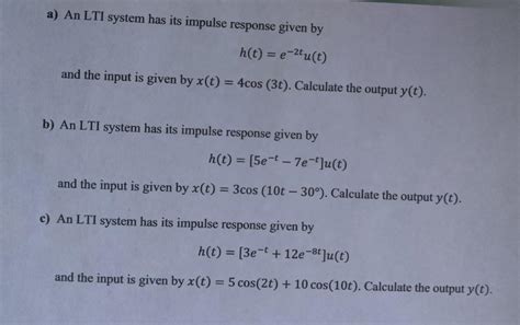 [solved] A An Lti System Has Its Impulse Respons