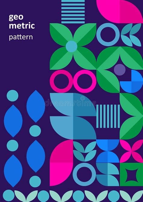 Creative Geometric Poster Cover Design Geometric Energetic Shapes