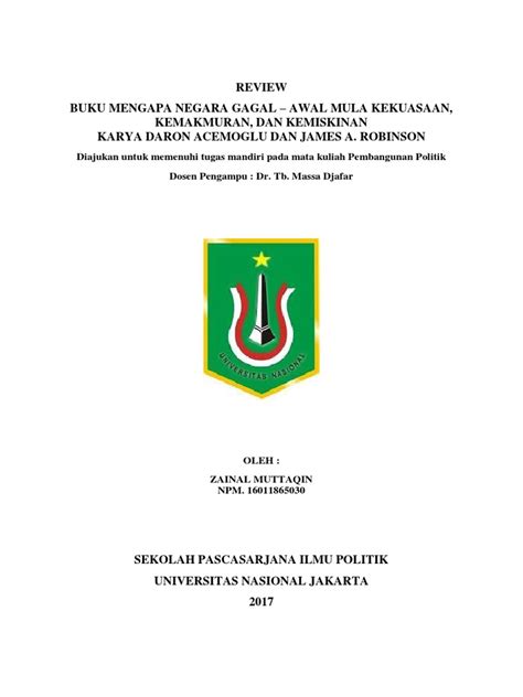 Review Buku Mengapa Negara Gagal Daron A Pdf