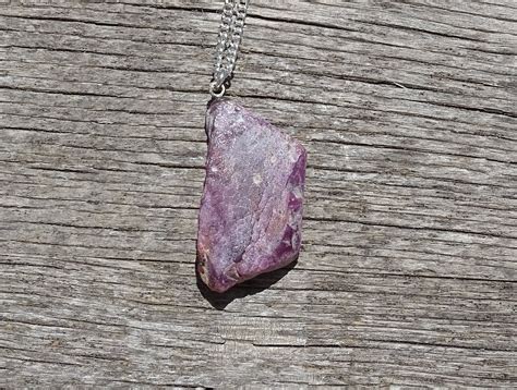 Dainty Ruby Raw Ruby Necklacerough Ruby Necklacejuly Etsy